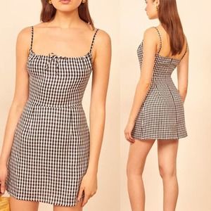 Reformation Violaine April Check Mini Dress Size 2